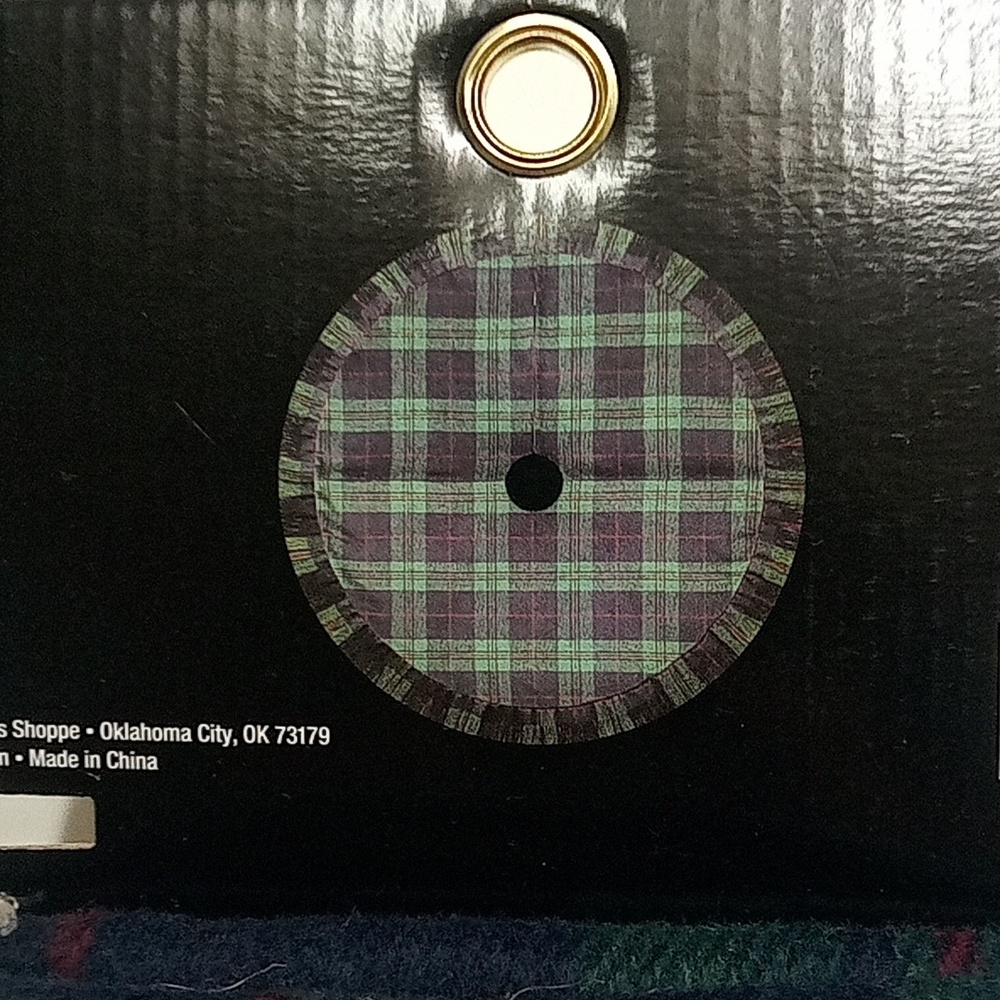 Blue green plaid with fringe tree skirt